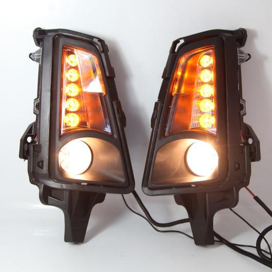 1ペア LED DRL フォグランプ 適用: トヨタ ハイエース 2019 2020 12V LED デイタイムランニングライト イエロー ホワイト イエロー AL-OO-0854 ALの画像