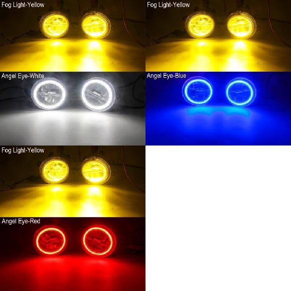 フォグライト LED エンジェル アイ DRL デイタイム ランニング ランプ 適用: トヨタ イエロー ホワイト〜イエロー レッド AL-OO-0962 AL