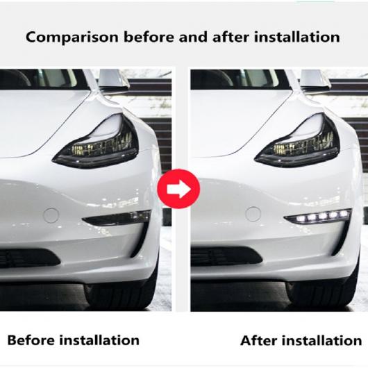 1ペア LED ランプ デイタイムランニングライト フォグ ライト ウインカー ライト 適用: テスラ/TESLA モデル 3 2017-2020 ハイ ブライト AL-OO-1042 ALの画像