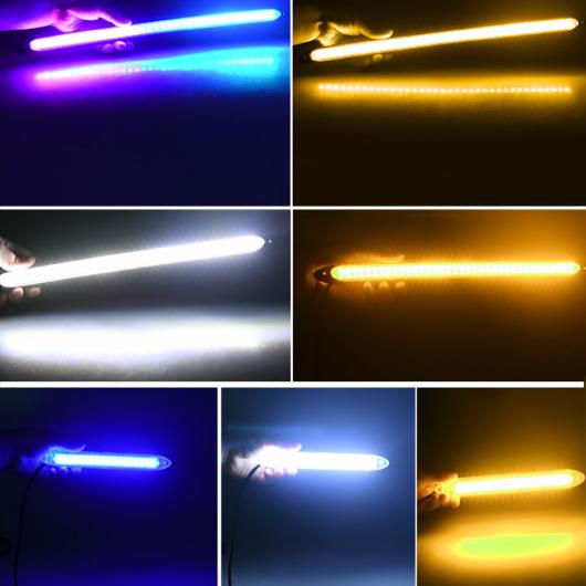 2ピース LED ストリップ ターンシグナルライト イエロー 防水 ブライト フレキシブル デイタイム ランニング D3 ホワイト イエロー AL-OO-1046 ALの画像