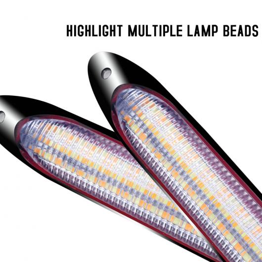 2ピース LED ストリップ ターンシグナルライト イエロー 防水 ブライト フレキシブル デイタイム ランニング D3 ホワイト イエロー AL-OO-1046 ALの画像