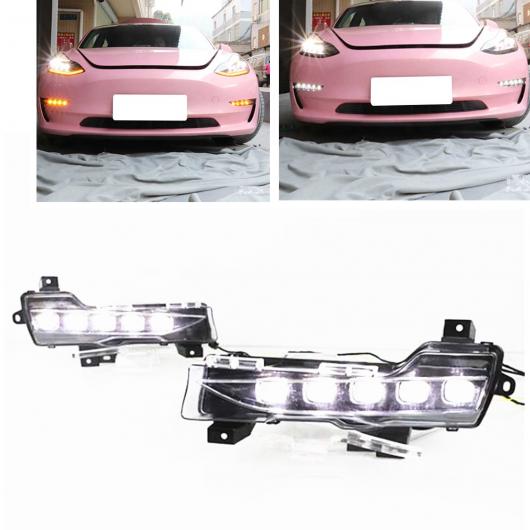 適用: テスラ/TESLA モデル 3 モデル Y 2017-2021 LED フロント バンパー フォグライト デイ デイタイム ランニング ランプ ウインカー AL-OO-1065 AL