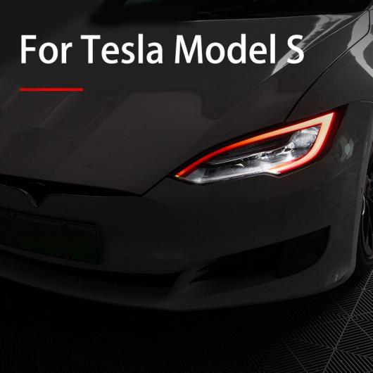 テスラ/TESLA モデル X S デイタイム ランニング ライト 色 フィルム アイブロー ランプ ヘッドライト フィルム ブラック〜アイスブルー AL-OO-1210 AL_7