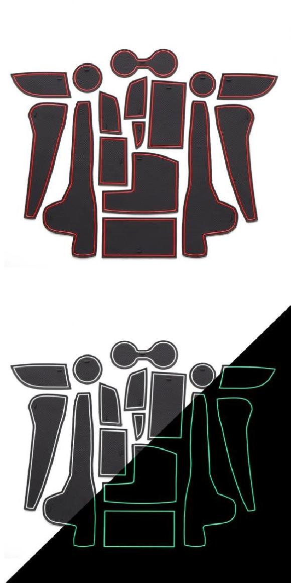 ゲート スロット カップ マット 適用: ヒュンダイ/現代/HYUNDAI コナ 2019 2020 19-20 コナ レッド・19-20 コナ ホワイト AL-OO-5556 AL