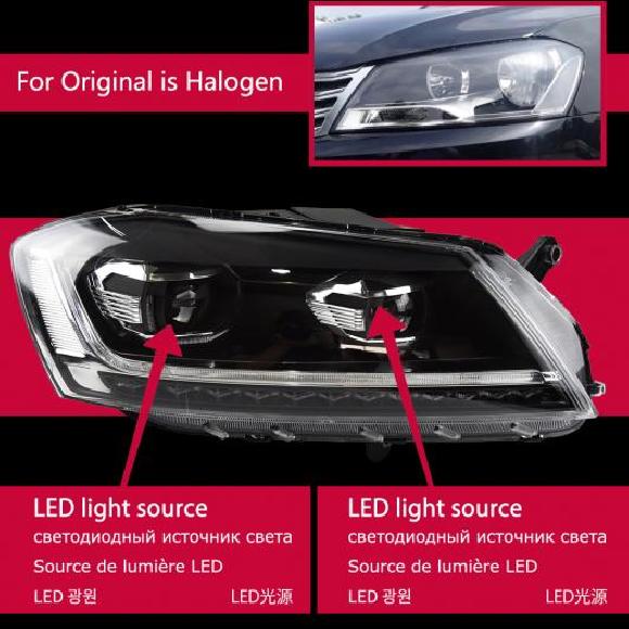 ヘッド ランプ 適用: VW パサート B7 LED ヘッドライト ハロゲン車用・キセノン車用 ヘッドライト オール LED AL-OO-8028 AL