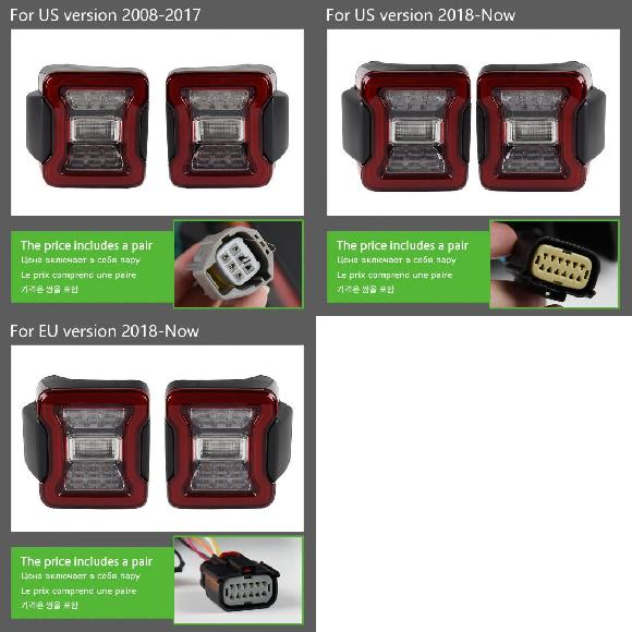 テール ランプ 適用: ジープ/JEEP ラングラー LED テールライト 2008-2021 US タイプ 2008-2017〜EU タイプ 2018- AL-OO-8156 AL