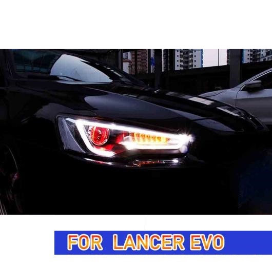 ヘッド ランプ 適用: 三菱 ランサー EX LED ヘッドライト 2009-2016 ローバルブ含まない イビルアイなし・デビル アイ AL-OO-8247 AL_3