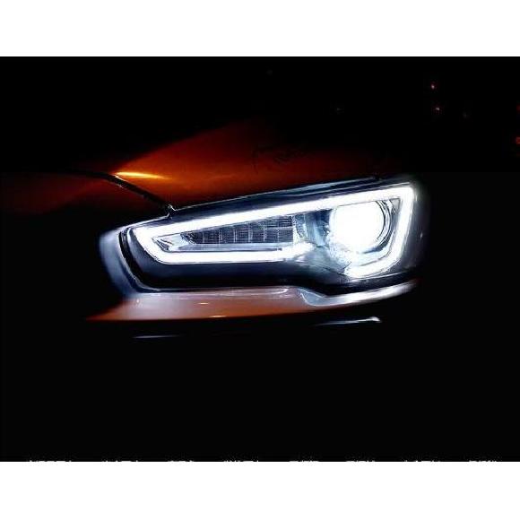 ヘッド ランプ 適用: 三菱 ランサー EX LED ヘッドライト 2009-2016 ローバルブ含まない イビルアイなし・デビル アイ AL-OO-8247 AL