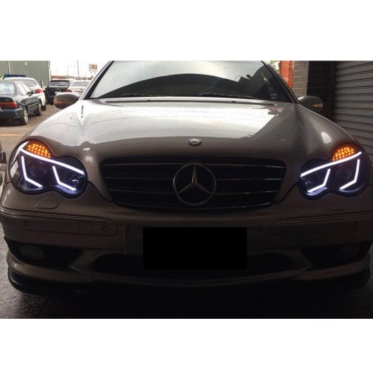 適用: メルセデス・ベンツ 2000-2007 W203 C63 C200 C230 C280 C300 LED エンジェルアイ LED ヘッド ライト キセノン ロー ビーム AL-OO-8279 AL_3