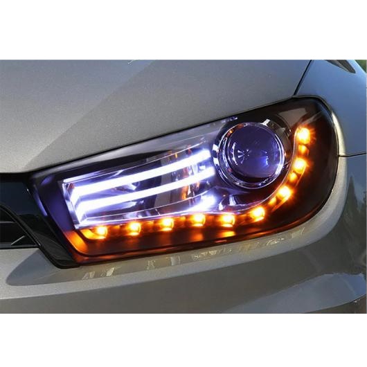 適用: フォルクスワーゲン/VOLKSWAGEN シロッコ LED ヘッドライト DRL レンズ ダブル ビーム H7 HID LED バルブ イン ロー ビーム AL-OO-8368 AL