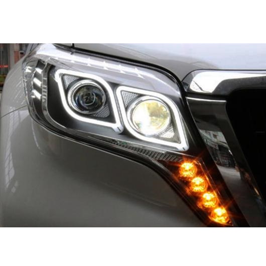 適用: トヨタ 2015-2017 プラド LED ヘッドライト LED DRL HID ヘッド ランプ エンジェル アイ バイキセノン ダブル LED ロー ハイ AL-OO-8442 AL
