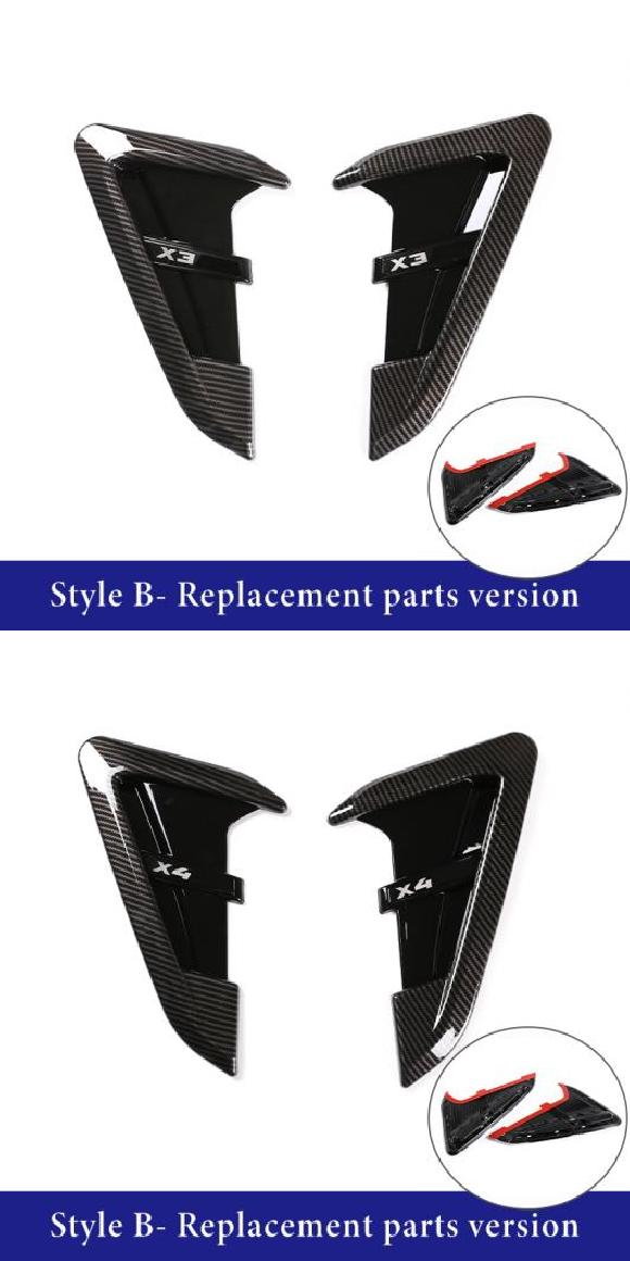 2ピース ABS フロント フェンダー サイド 通気口 カバー スタイル B X3 カーボン・スタイル B X4 カーボン AL PP 2672 AL :505187620:オートパーツエージェンシー 4号店