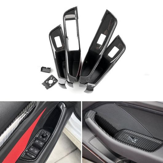 ABS カーボンファイバー調 ドア ウインドウ スイッチ ボタン ドア アームレスト パネル カバー トリム 適用: アウディ/AUDI A3 8V 2015 2020 AL QQ 7717 AL :505611050:オートパーツエージェンシー 4号店
