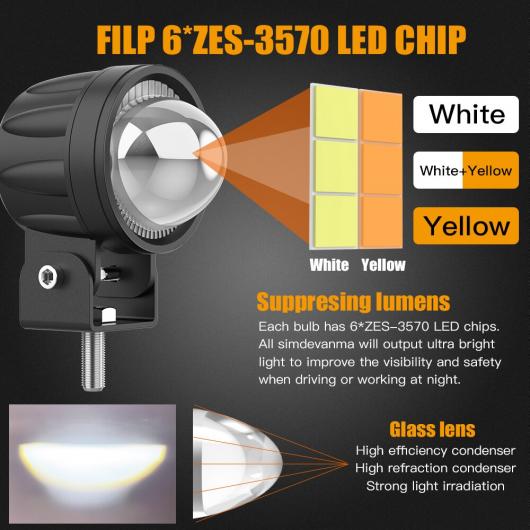 最上の品質な LED ホワイト ドライビング フォグライト 9-30V アンバー