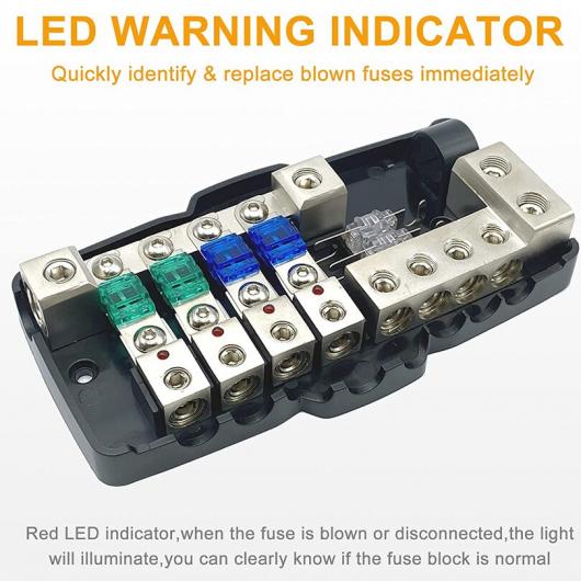 オーディオ ディストリビューション ヒューズ ブロック 接地 ヒューズ ボックス ディストリビューション ブロック 0/4GA 4 ウェイ ヒューズ  AL-RR-4494 AL - 自動車