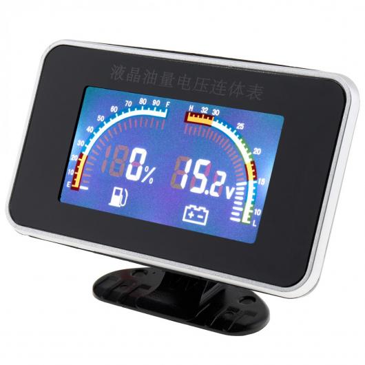 8-30V 2in1 ABS プラスチック LCD デジタル ボルト ゲージ + フューエル ゲージ LCD カラー スクリーン 適用: 車/トラック AL-RR-5252 AL｜apagency4｜06