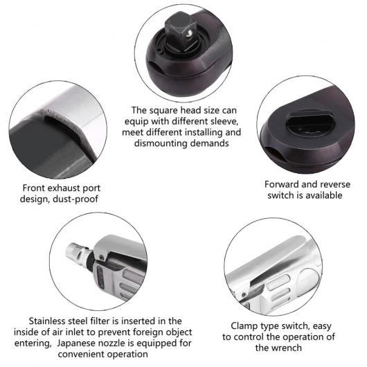 12.5mm 空気圧 レンチ エア ラチェット エア レンチ 空気圧 ツール