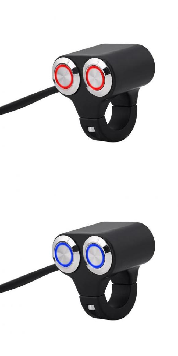 22mm オフ-ロード バイク ハンドルバー スイッチ オン/オフ モトクロス マニュアル-リターン ラッチ アクセサリー オートバイ レッド・ブルー AL-RR-6238 AL