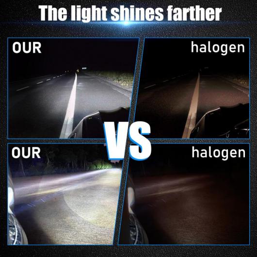 2ピース H11 6000K 100W キセノン ライト アップグレード CSP LED