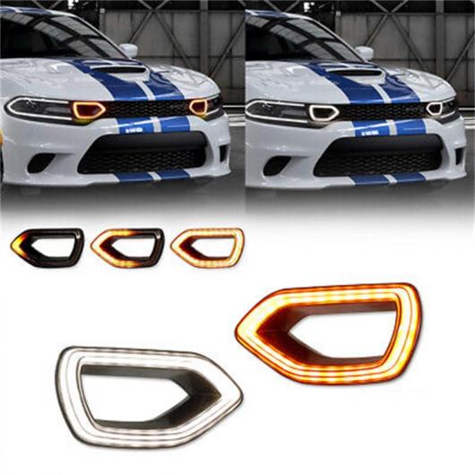 2ピース 適用: 2015-2021 ダッジ チャージャー SRT SCAT パック スモーク スイッチバック LED DRL グリル ライト AL-SS-2199 AL
