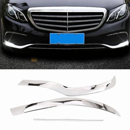 適用:メルセデス ベンツ E クラス W213 2016 - 2019 クローム ABS フロント バンパー プレート スポイラー スポイラー 装飾 カバー トリム AL-SS-2777 AL