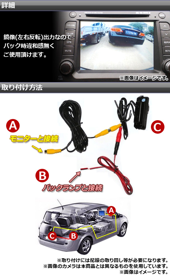 CCDバックカメラ BMW 5シリーズ E39 1996年〜2003年 ライセンスランプ一体型 AP-BC-BMWE53｜apagency4｜02