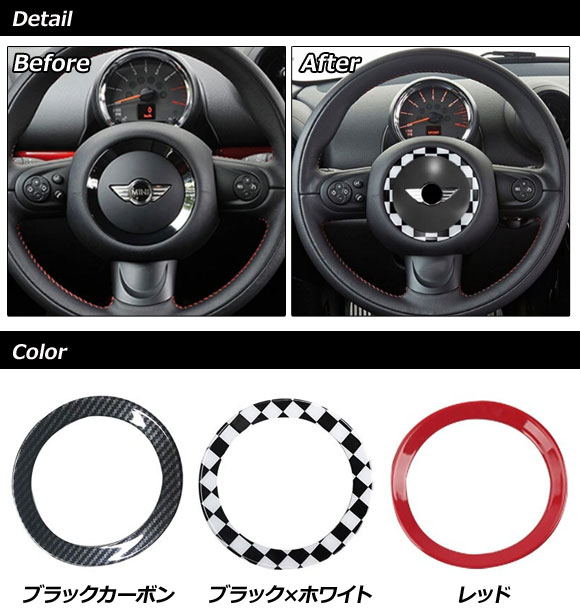 オートパーツエージェンシー ステアリングエンブレムフレーム MINI(BMW