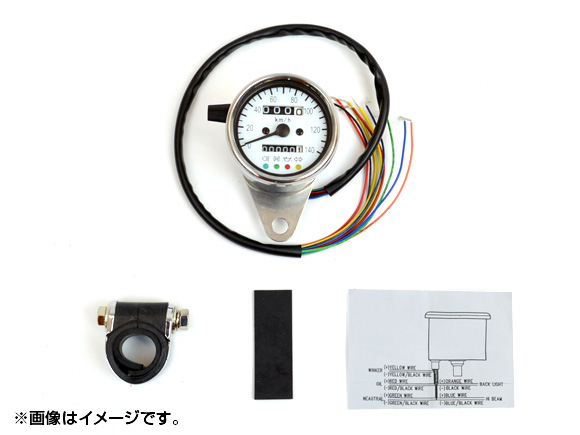 2輪 AP 機械式ミニメーター インジケーター内蔵 LEDバックランプ付き AP-MT01｜apagency4