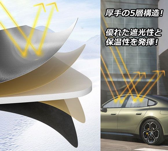 サンシェード(日除け) シトロエン ZX/306 1991年〜1998年 シルバー表面