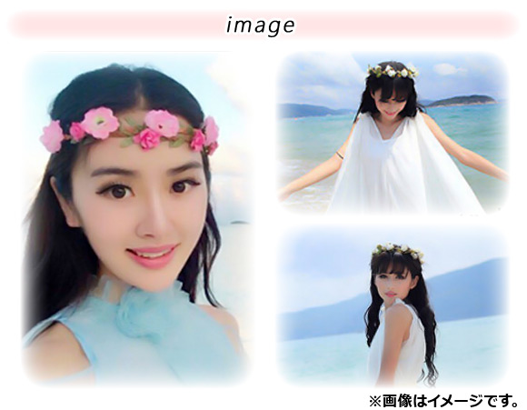 AP フラワーヘアバンド ゴムバンドタイプ パ...の詳細画像1