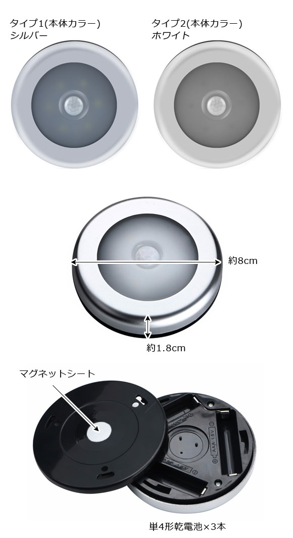AP LED電池式センサーライト 6LED 人...の詳細画像2