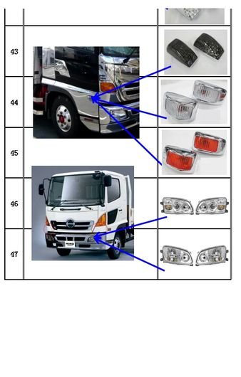 適用: 日野 500 メガ レンジャー トラック ドア ライト ウインカー SR-AA-1084_1