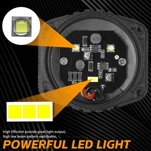 オートバイ アクセサリー 3570 LED フォグライト/スポットライト/補助 ドライビング ランプ ヘッドライト ホワイト イエロー ハイ ロー 2ピース SR-BB-4187の画像