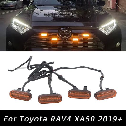 アクセサリー 適用: トヨタ RAV4 2019-2023 2024 フロント グリル グリル LED ライト ブラック シェル・イエロー シェル SR-BB-5220_4