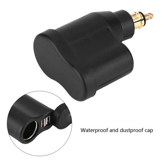 オートバイ デュアル USB チャージャー 多機能 防水 シガーソケット 12-24V パワー アダプタ 適用: モト E-バイク 5V/3.3A ブラック SR-BB-8712_5