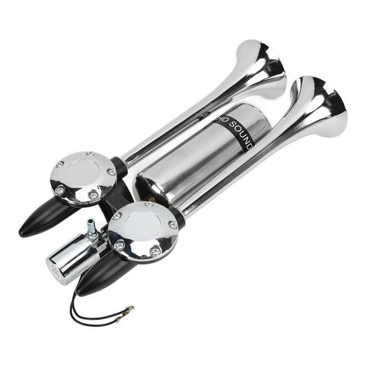 300DB エア湖 唐人笛 ジンク アロイ クローム メッキ ダブル 熱電子管 スピーカー 当て嵌める: 市街電車 船 SUV RV 貨物自動車 自動二輪車 DC A SR-BB-8889 バイク-車、バイク、自転車