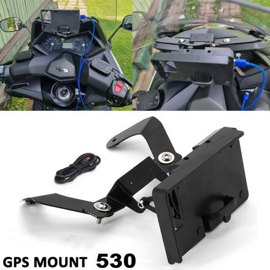 適用: TMAX 530 T-マックス 530 2012-2016 ウインドスクリーン ブラケット \u0026 電話 ホルダー 適用: オートバイ アクセサリー ブラック SR-CC-9555_2