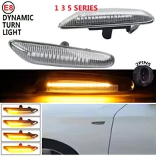 適用: BMW シーケンシャル LED サイド マーカー 2ピン インターフェース 63137253326 適用: 1/3/5シリーズ X1 E84 X3 E83 クリスタル SR-DD-0477の画像