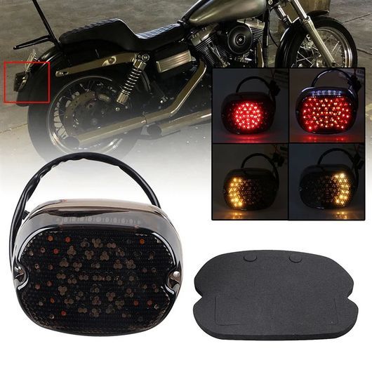 1ピース オートバイ LED ブレーキ テールライト 統合 ウインカー アクセサリー 適用: スポーツスター ダイナ スモーク ブラック SR-DD-1279_4