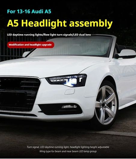 適用: アウディ/AUDI A5 A5L ヘッドライト 2013-2016 LED プロジェクター ヘッドランプ LED ヘッドライト 1ペア SR-DD-3572_5
