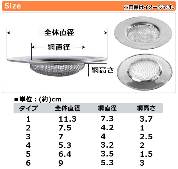 AP 排水口ゴミ受け 浅型/網タイプ ステンレ...の詳細画像2