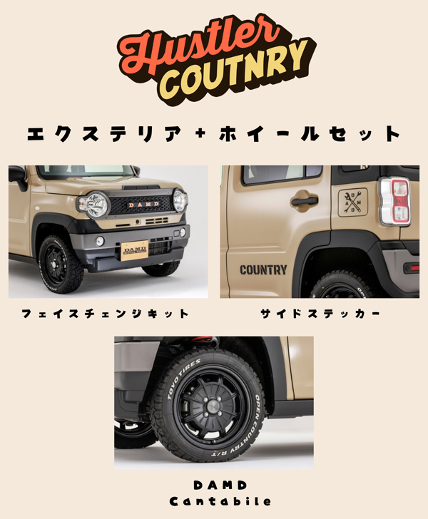 ダムド/DAMD COUNTRY エクステリア＋ホイールセット 未塗装品素地