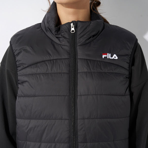 FILA(フィラ) 電熱中綿ベスト ブラック モバイルバッテリー付き 男女兼用 電熱シート内蔵で暖かい！ 選べる4サイズ｜apagency5｜02