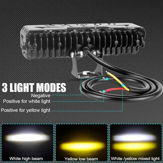 5 レンズ オートバイ 28W 3570 LED スポットライト ホワイト イエロー ハイ ロー ビーム ヘッドライト 補助 ドライビング ランプ 2ピース…の画像