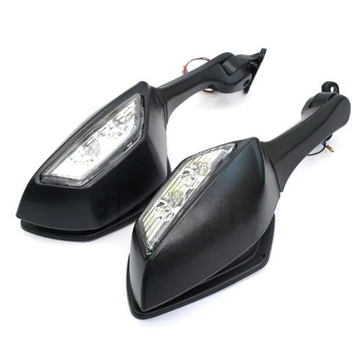 LED ターンシグナルライト 自動二輪車 バックミラー 後押し 見晴らし 鏡鑑 陣営 鏡鑑 当て嵌める: カワサキ ニンジャ ZX-10R ZX10R ZX-10R ブ… バイク-その他バイクパーツ、アクセサリー用品