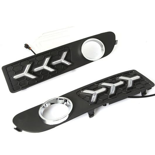 DRL 適用: ボルボ/VOLVO S80 2009-20LED DRL デイタイム ドライビング ランニング ライト デイライト フォグランプ カバー ホール A SR-D…_4