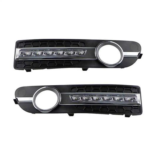 DRL 適用: ボルボ/VOLVO S80 2009-20LED DRL デイタイム ドライビング ランニング ライト デイライト フォグランプ カバー ホール A SR-D…_6