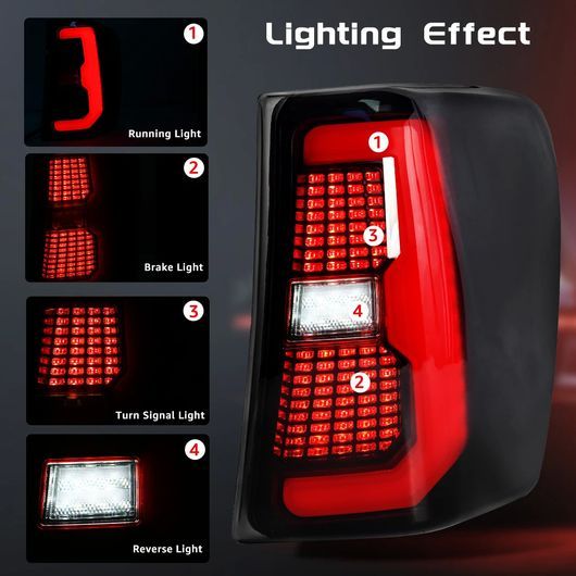 LED テールライト 適用: ジープ/JEEP グランドチェロキー 1999-2004 リア ランニング レッド スタイル・スモーク スタイル SR-DD-3677_4