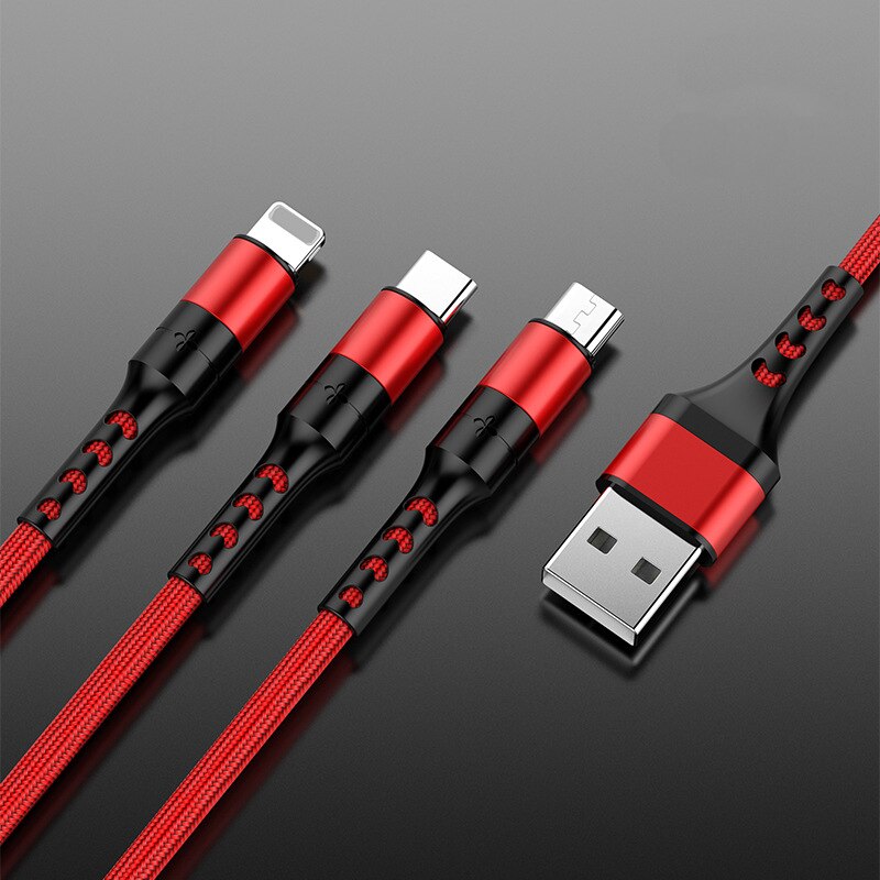 3in 1 USBケーブル iPhone 急速充電ケーブル Android携帯電話タイプC Xiaomi Huawei Samsung iPad  充電器ケーブル｜apakore｜04