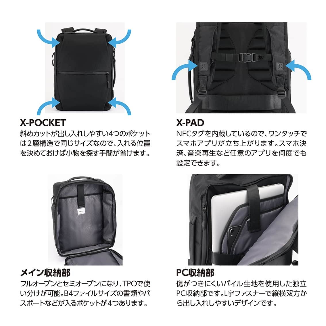 リュック XGO.BizBackPack 多機能リュック 大容量バッグ ビジネス 